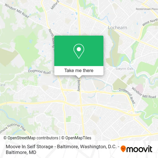 Moove In Self Storage - Baltimore map