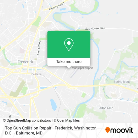 Top Gun Collision Repair - Frederick map