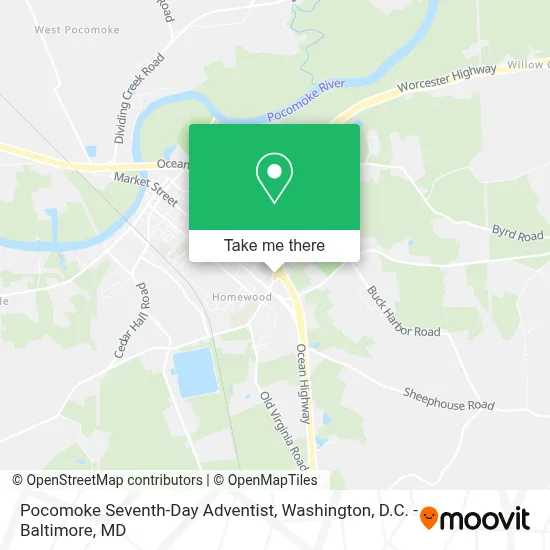 Pocomoke Seventh-Day Adventist map