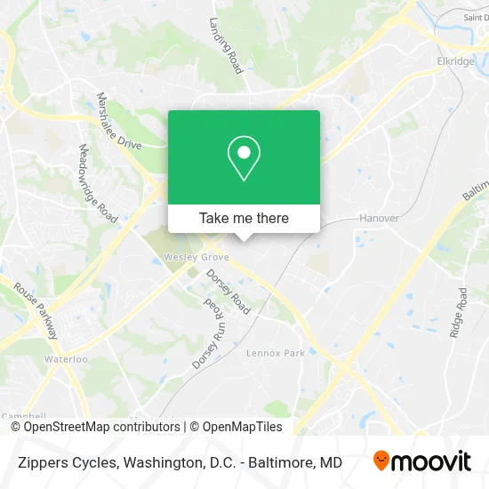 Zippers Cycles map