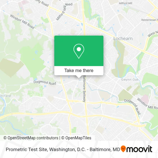 Prometric Test Site map