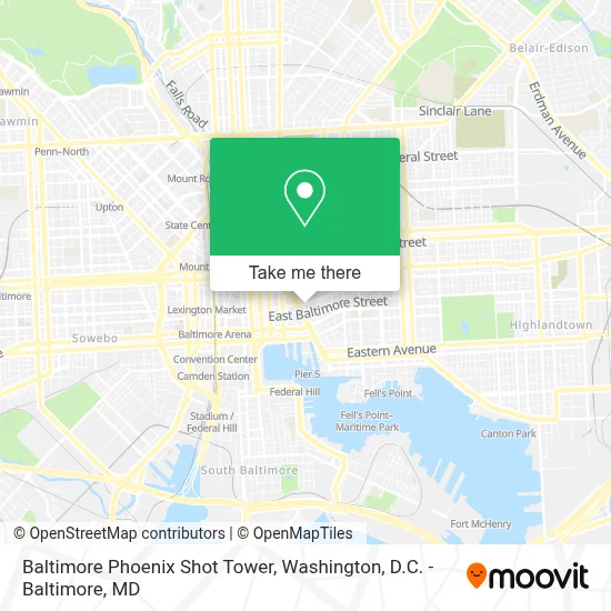 Baltimore Phoenix Shot Tower map