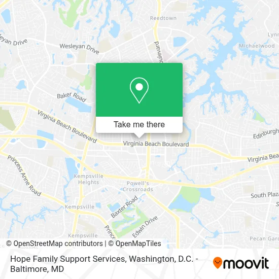 Hope Family Support Services map
