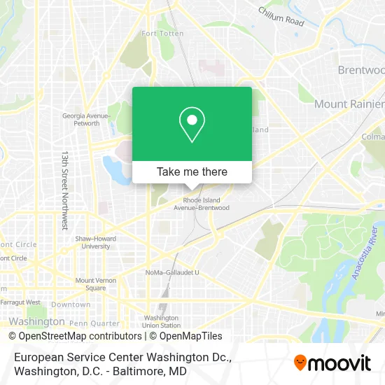 European Service Center Washington Dc. map