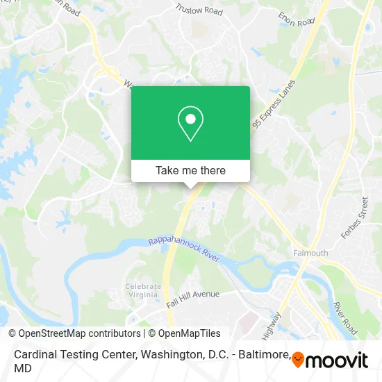 Cardinal Testing Center map