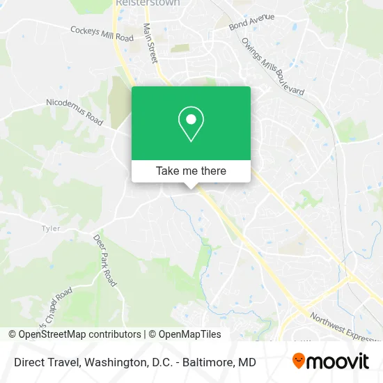 Direct Travel map