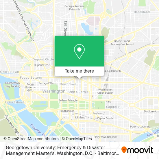 Georgetown University: Emergency & Disaster Management Master's map