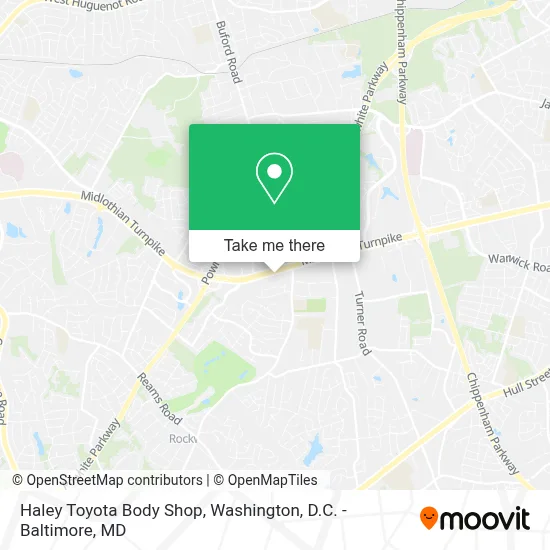 Haley Toyota Body Shop map