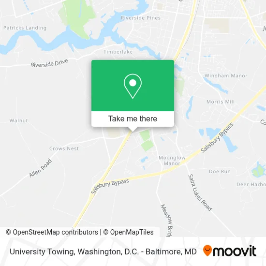University Towing map