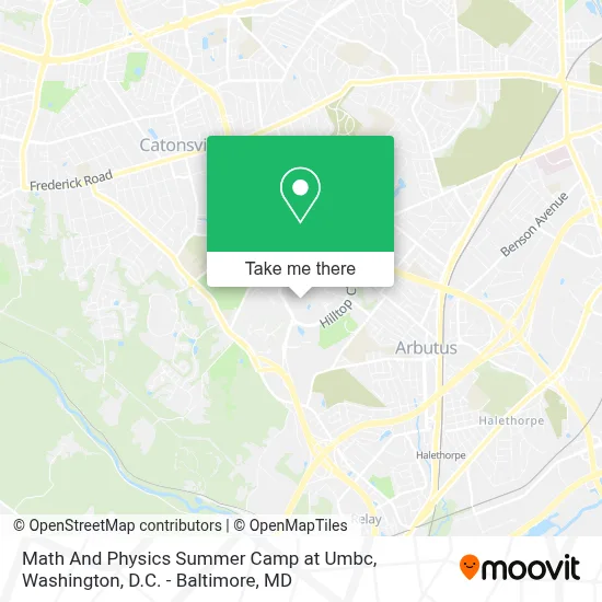 Math And Physics Summer Camp at Umbc map