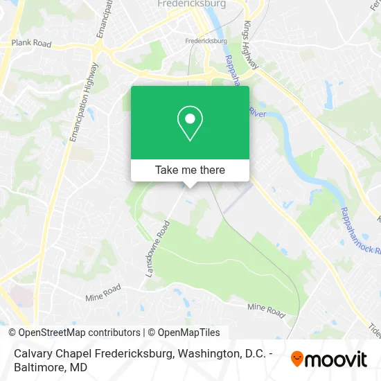 Calvary Chapel Fredericksburg map