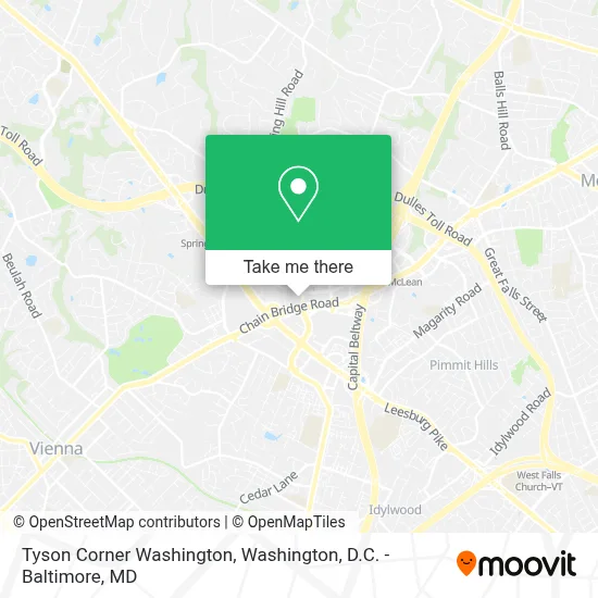 Tyson Corner Washington map