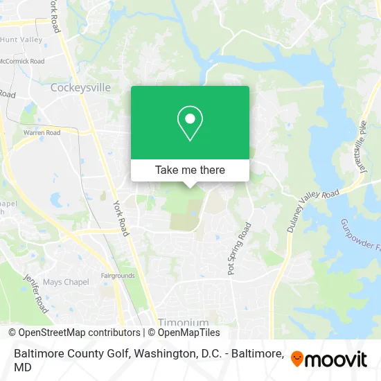 Baltimore County Golf map