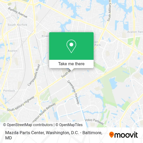 Mazda Parts Center map