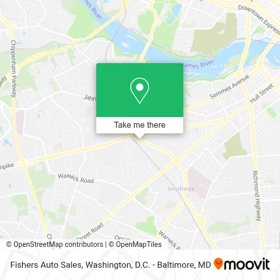 Fishers Auto Sales map