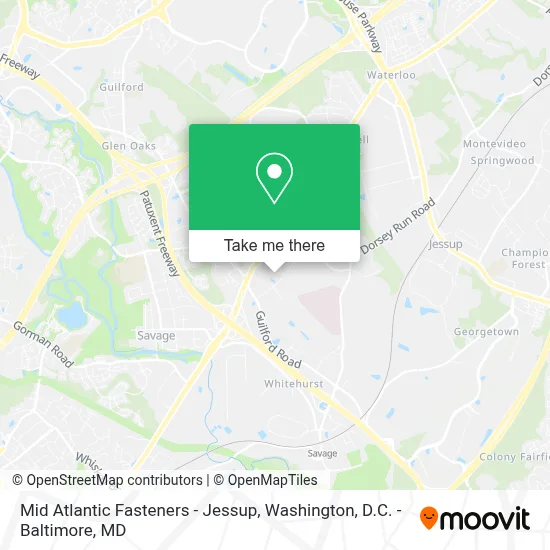 Mid Atlantic Fasteners - Jessup map