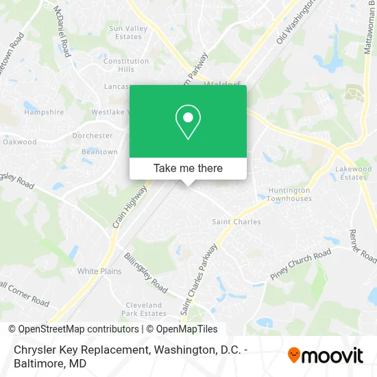 Chrysler Key Replacement map