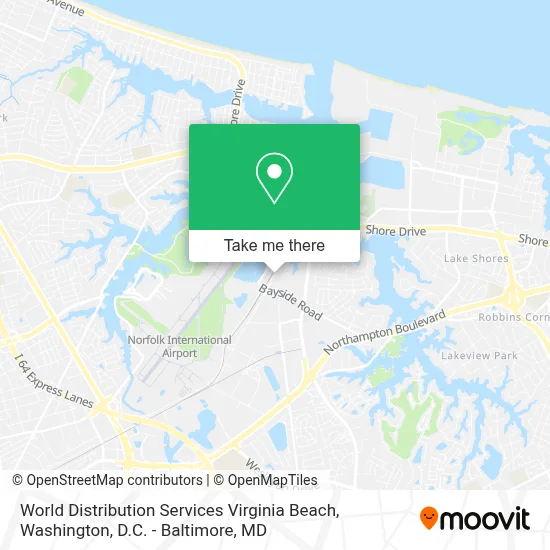 World Distribution Services Virginia Beach map