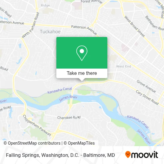 Falling Springs map