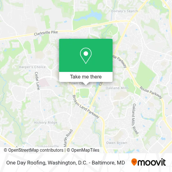 One Day Roofing map