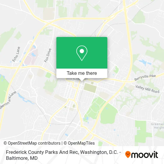 Frederick County Parks And Rec map