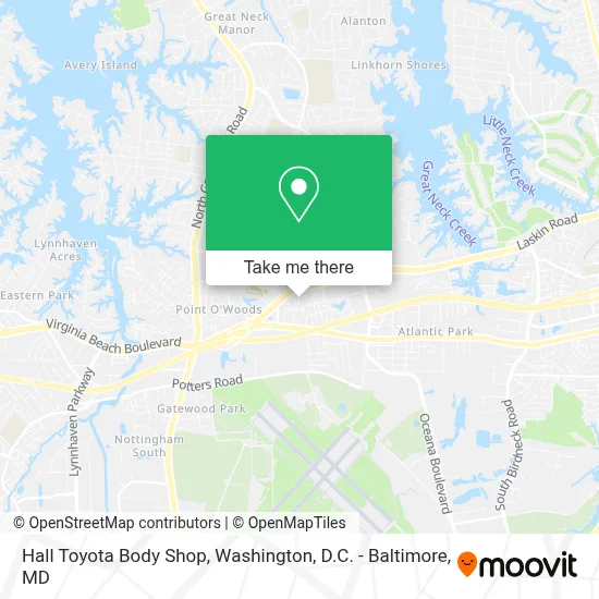 Hall Toyota Body Shop map
