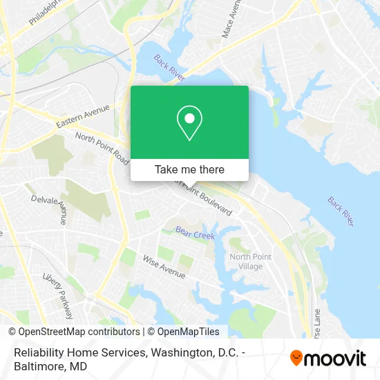 Reliability Home Services map