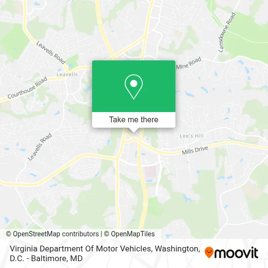 Virginia Department Of Motor Vehicles map