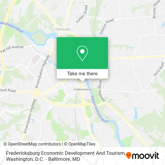 Fredericksburg Economic Development And Tourism map