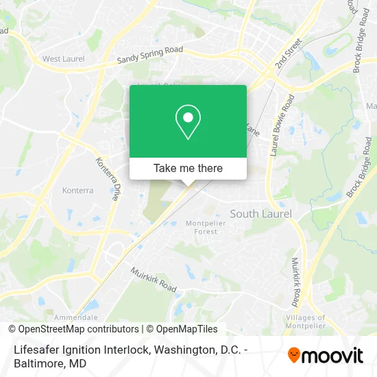 Lifesafer Ignition Interlock map