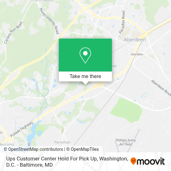 Ups Customer Center Hold For Pick Up map