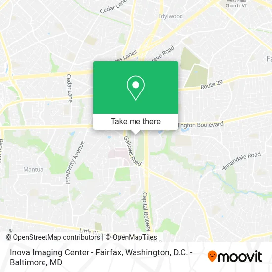 Inova Imaging Center - Fairfax map