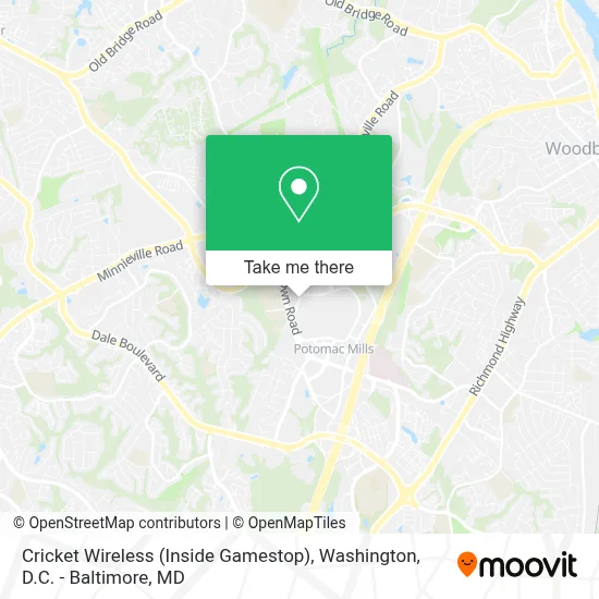 Cricket Wireless (Inside Gamestop) map