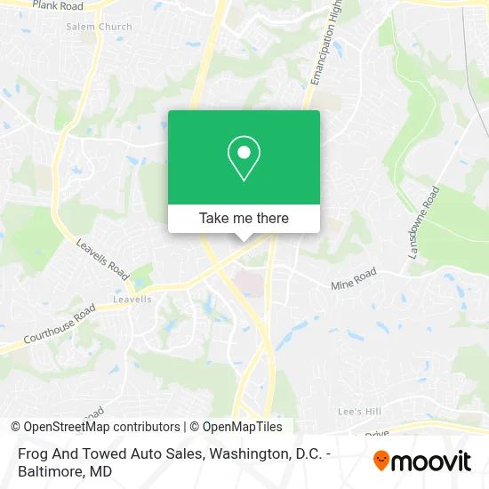 Frog And Towed Auto Sales map