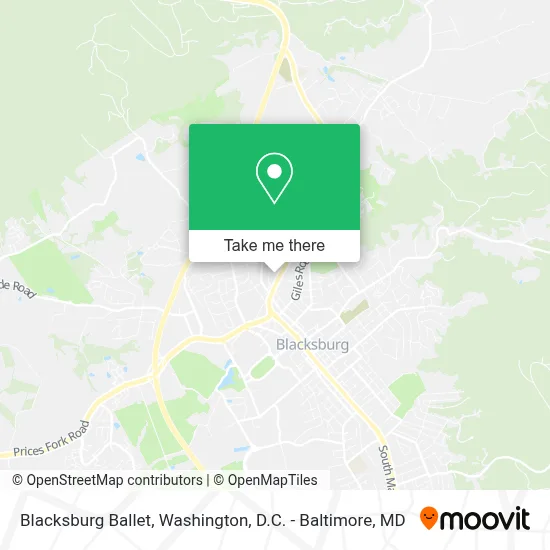 Blacksburg Ballet map