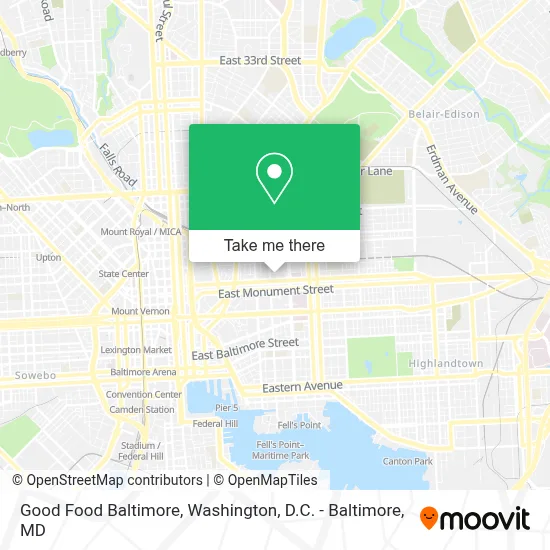 Good Food Baltimore map