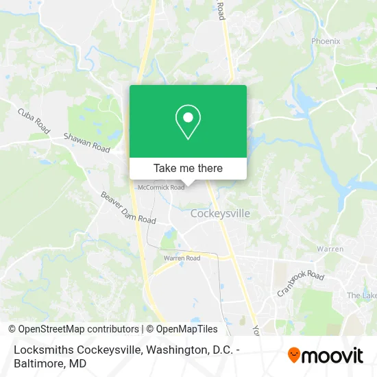 Locksmiths Cockeysville map