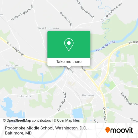 Pocomoke Middle School map