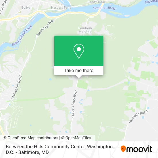 Between the Hills Community Center map
