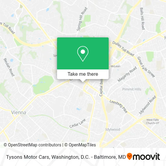 Tysons Motor Cars map