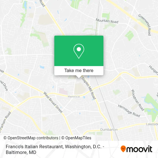 Franco's Italian Restaurant map