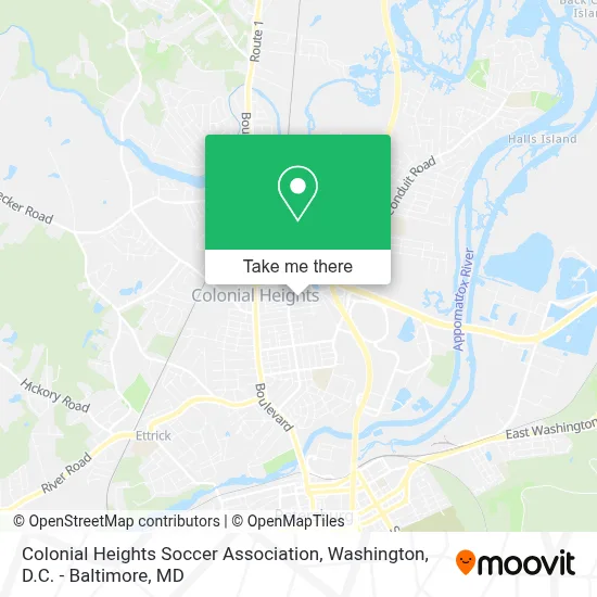 Colonial Heights Soccer Association map