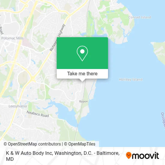 K & W Auto Body Inc map