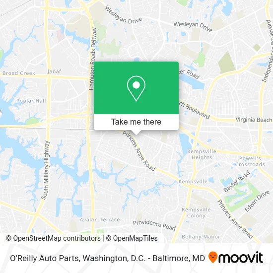 O'Reilly Auto Parts map