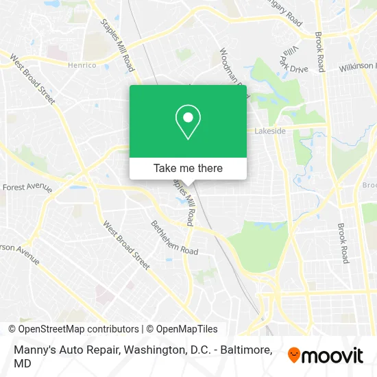 Manny's Auto Repair map