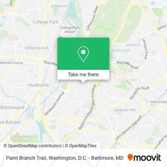 Paint Branch Trail map