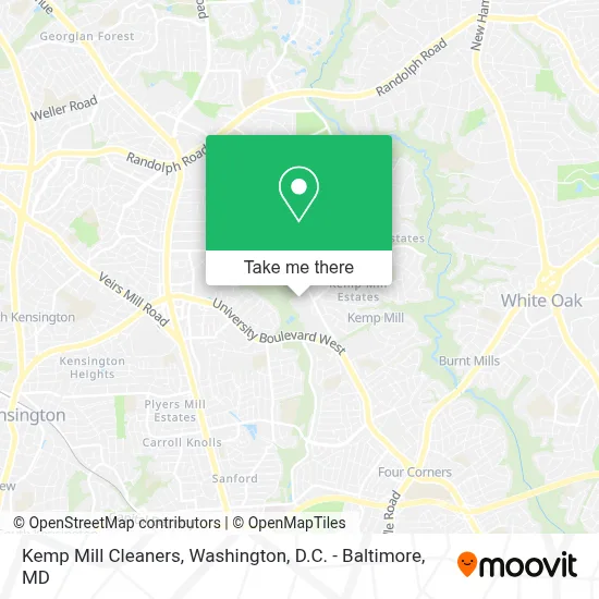 Kemp Mill Cleaners map