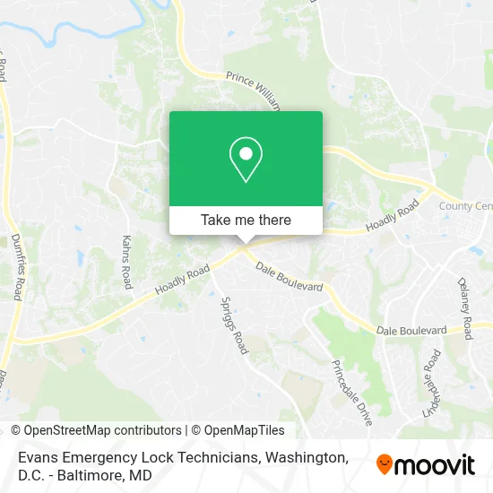 Evans Emergency Lock Technicians map