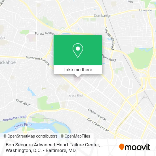 Bon Secours Advanced Heart Failure Center map
