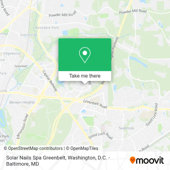 Solar Nails Spa Greenbelt map